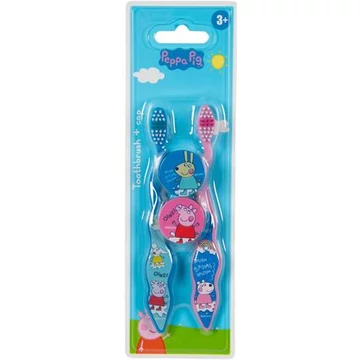 Fogkefe, gyerekeknek, puha, 2 db, kupakkal, 3+, "Peppa Pig"