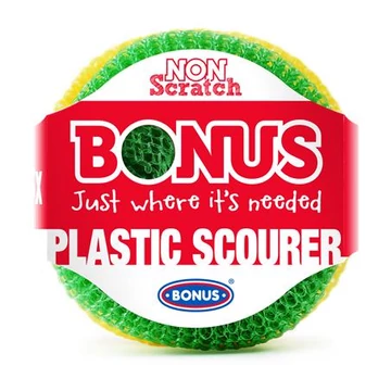 Műanyag súroló, 3 db, BONUS, vegyes színek