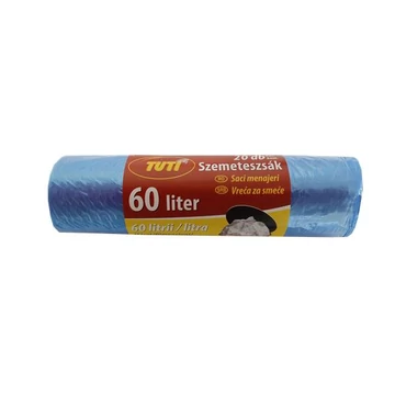 Szemeteszsák, 60 l, 20 db, 55x65 cm, 9 µ, TUTI, kék