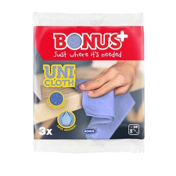 Törlőkendő, univerzális, perforált, 3 db BONUS "Uni Cloth"