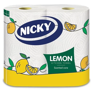 Kéztörlő, tekercses, 2 rétegű, 90 lap, "Nicky", citrom Kéztörlő, tekercses, 2 rétegű, 90 lap, "Nicky", citrom