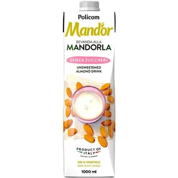 Növényi ital, cukormentes, dobozos, 1 l, MAND`OR "Prémium", mandula