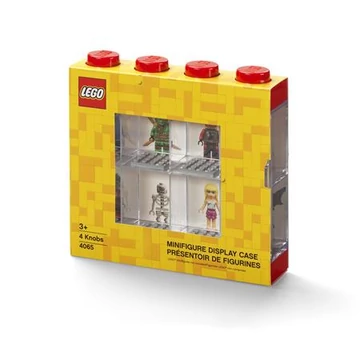 Gyűjtődoboz, minifiguráknak, 8 rekesz, LEGO, piros
