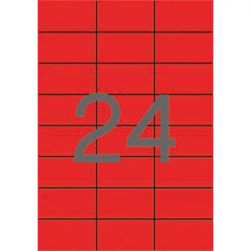 Etikett, 70x37 mm, színes, APLI, piros, 2400 etikett/csomag