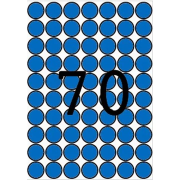 Etikett, 19 mm kör, színes, A5 hordozón, APLI, kék, 560 etikett/csomag Etikett, 19 mm kör, színes, A5 hordozón, APLI, kék, 560 etikett/csomag