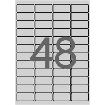 Etikett, 45,7x21,2 mm, poliészter, időjárásálló, kerekített sarkú, APLI, ezüst, 4800 etikett/csomag Etikett, 45,7x21,2 mm, poliészter, időjárásálló, kerekített sarkú, APLI, ezüst, 4800 etikett/csomag