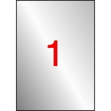 Etikett, 210x297 mm, poliészter, időjárásálló, APLI, ezüst, 100 etikett/csomag Etikett, 210x297 mm, poliészter, időjárásálló, APLI, ezüst, 100 etikett/csomag