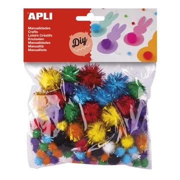 Pom-pom, csillogó, APLI "Creative", vegyes színek Pom-pom, csillogó, APLI "Creative", vegyes színek