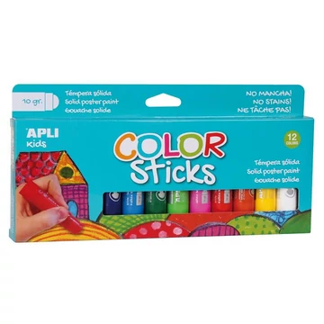 Tempera kréta készlet, APLI Kids "Color Sticks", 12 különböző szín Tempera kréta készlet, APLI Kids "Color Sticks", 12 különböző szín