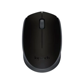 Egér, vezeték nélküli, optikai, közepes méret, USB, LOGITECH "M171", fekete