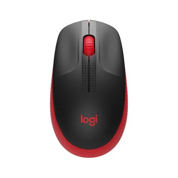Egér, vezeték nélküli, optikai, USB, LOGITECH, "M190", piros