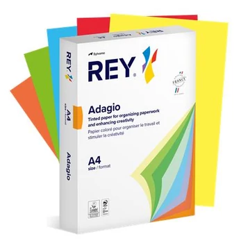Másolópapír, színes, A4, 80 g, 5x100 lap, REY "Adagio", intenzív mix Másolópapír, színes, A4, 80 g, 5x100 lap, REY "Adagio", intenzív mix