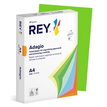 Másolópapír, színes, A4, 80 g, REY "Adagio", intenzív zöld, 500 lap/csomag