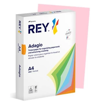 Másolópapír, színes, A4, 80 g, REY "Adagio", pasztell rózsaszín, 500 lap/csomag
