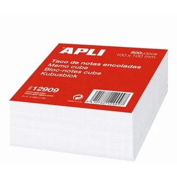 Kockatömb, 100x100 mm, ragasztott, APLI, fehér Kockatömb, 100x100 mm, ragasztott, APLI, fehér