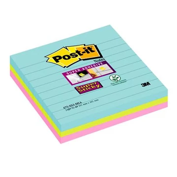 Öntapadó jegyzettömb, vonalas, 3x70 lap, 101x101 mm, 3M POSTIT "Super Sticky Cosmic", vegyes színek Öntapadó jegyzettömb, vonalas, 3x70 lap, 101x101 mm, 3M POSTIT "Super Sticky Cosmic", vegyes színek
