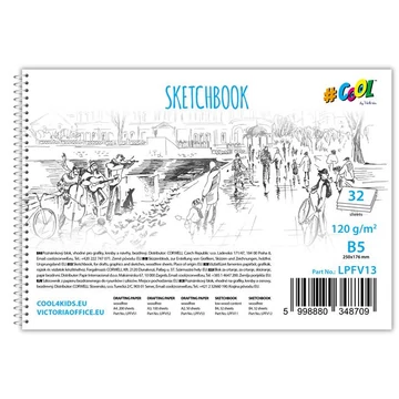 Vázlatfüzet, famentes, B5, spirál, 32 lap, COOL BY VICTORIA Vázlatfüzet, famentes, B5, spirál, 32 lap, COOL BY VICTORIA