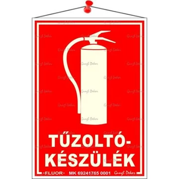 Információs tábla, 12,5x17,5 cm, fluoreszkáló, utánvilágítós, "Tűzoltókészülék" Információs tábla, 12,5x17,5 cm, fluoreszkáló, utánvilágítós, "Tűzoltókészülék"