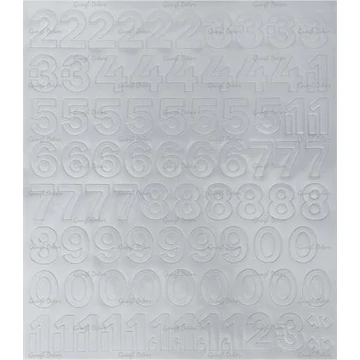 Öntapadós matrica, 2 cm-es, számlap, fehér