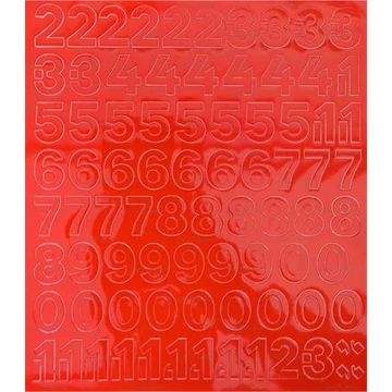 Öntapadós matrica, 2 cm-es, számlap, piros