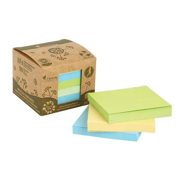 Öntapadó jegyzettömbtorony, 75x75 mm, 6x100 lap, környezetbarát, VICTORIA OFFICE, "Green", vegyes Öntapadó jegyzettömbtorony, 75x75 mm, 6x100 lap, környezetbarát, VICTORIA OFFICE, "Green", vegyes