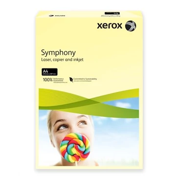Másolópapír, színes, A4, 80 g, XEROX "Symphony", világossárga (pasztell), 500 lap/csomag