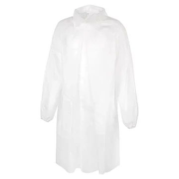 Látogató köpeny, egyszer használatos, polipropilén, tépőzáras, XXL méret, fehér Látogató köpeny, egyszer használatos, polipropilén, tépőzáras, XXL méret, fehér