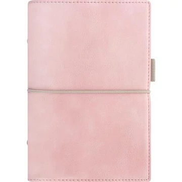 Kalendárium, gyűrűs, betétlapokkal, pocket méret, FILOFAX, "Domino" Soft", pasztell rózsaszín