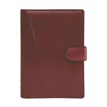 Kalendárium, gyűrűs, betétlapokkal, "L", marhabőr, SATURNUS, "212", bordó