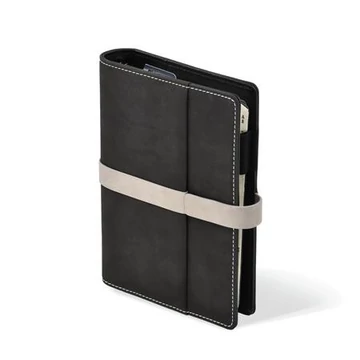 Kalendárium, gyűrűs, betétlapokkal, "L", műbőr, SATURNUS, "225" fekete-szürke Kalendárium, gyűrűs, betétlapokkal, "L", műbőr, SATURNUS, "225" fekete-szürke