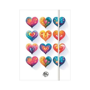 Gumis mappa, karton, A4, OPTISCHOOL "Love"