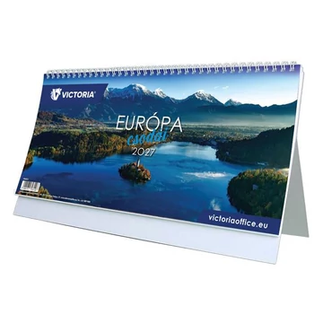 Naptár, asztali, álló, VICTORIA OFFICE "Európa Csodái" (2027 évi)