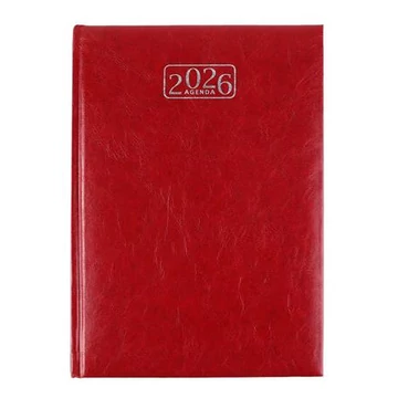 Naptár, tervező, A5, napi, VICTORIA OFFICE "Chrono", bordó (2026 évi)