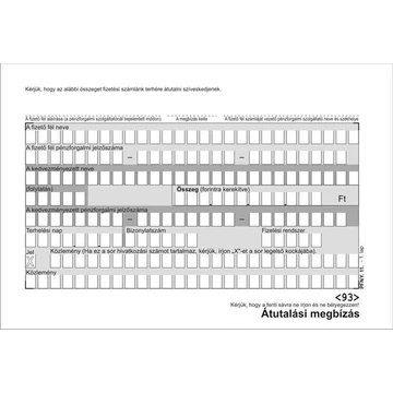 Nyomtatvány, átutalási megbízás, kézi, 500x2, A6, VICTORIA PAPER "PFNY 11" Nyomtatvány, átutalási megbízás, kézi, 500x2, A6, VICTORIA PAPER "PFNY 11"