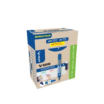 Táblamarker, 2,3 mm, kúpos, PILOT "V-Board Master, Bonus Pack", kék + betét Táblamarker, 2,3 mm, kúpos, PILOT "V-Board Master, Bonus Pack", kék + betét