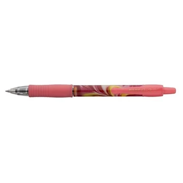 Zseléstoll, 0,32 mm, nyomógombos, rózsaszín tolltest, PILOT "G-2 Flow", kék