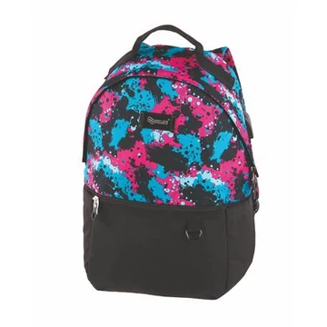 Hátizsák, notebook tartóval, PULSE "Cloud", fekete-színes foltok Hátizsák, notebook tartóval, PULSE "Cloud", fekete-színes foltok