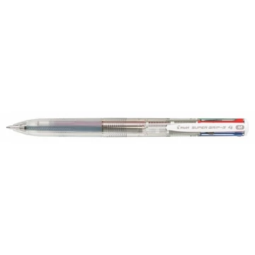 Golyóstoll, 0,27 mm, nyomógombos, áttetsző, PILOT "Super Grip G", négyszínű