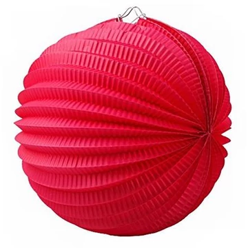 Lampion, kerek, 22 cm, piros