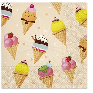 Szalvéta, 2 rétegű, 33x33 cm, fagyi minta