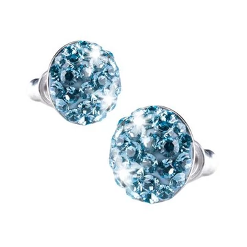 Fülbevaló, aquakék SWAROVSKI® kristállyal, félgömb, 10mm, ART CRYSTELLA® Fülbevaló, aquakék SWAROVSKI® kristállyal, félgömb, 10mm, ART CRYSTELLA®