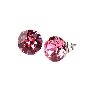 Fülbevaló, rózsaszín SWAROVSKI® kristállyal, 8 mm, ART CRYSTELLA® Fülbevaló, rózsaszín SWAROVSKI® kristállyal, 8 mm, ART CRYSTELLA®