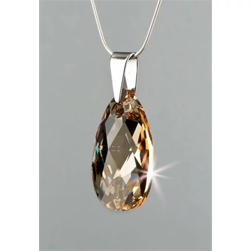 Nyaklánc, esőcsepp formájú, pezsgő színű SWAROVSKI® kristállyal, 16mm, ART CRYSTELLA® Nyaklánc, esőcsepp formájú, pezsgő színű SWAROVSKI® kristállyal, 16mm, ART CRYSTELLA®