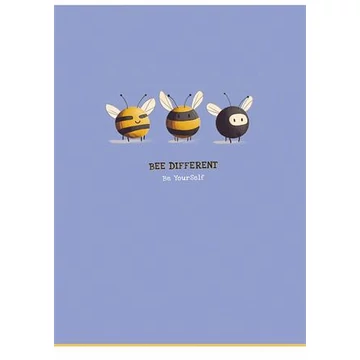 Füzet, tűzött, A4, kockás, 40 lap, SHKOLYARYK, "Bee different", vegyes