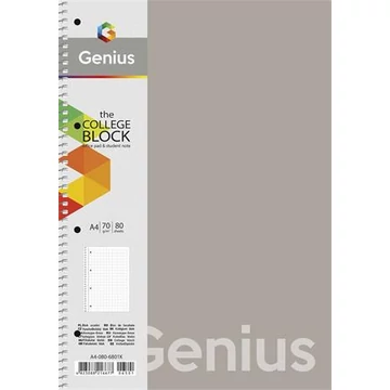 Spirálfüzet, A4, vonalas, 80 lap, PP borító, SHKOLYARYK "Genius", vegyes Spirálfüzet, A4, vonalas, 80 lap, PP borító, SHKOLYARYK "Genius", vegyes