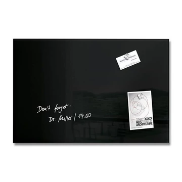 Mágneses üvegtábla, 60x40 cm, SIGEL "Artverum®" fekete