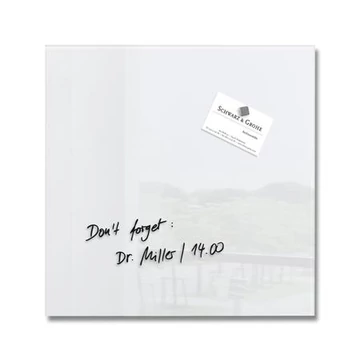 Mágneses üvegtábla, 30x30 cm, SIGEL "Artverum®", fehér