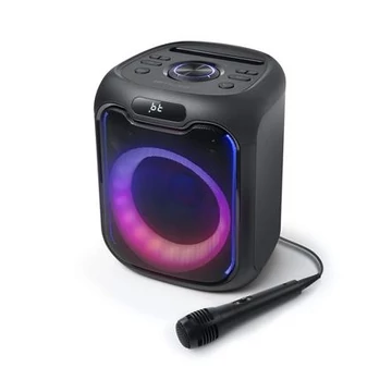 Hangszóró, Bluetooth, mikrofonnal, LED fényekkel, 150W, MUSE "M-1803DJ", fekete Hangszóró, Bluetooth, mikrofonnal, LED fényekkel, 150W, MUSE "M-1803DJ", fekete