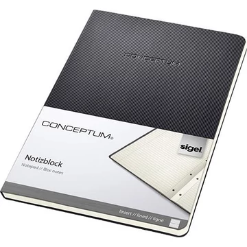 Füzet, exkluzív, A5, vonalas, 60 lap, keményfedeles, SIGEL "Conceptum", fekete Füzet, exkluzív, A5, vonalas, 60 lap, keményfedeles, SIGEL "Conceptum", fekete