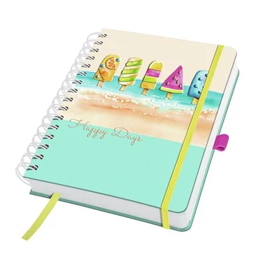 Spirálfüzet, 168x215 mm, pontrácsos, 120 lap, keményfedeles, SIGEL "Jolie Summer Breeze" Spirálfüzet, 168x215 mm, pontrácsos, 120 lap, keményfedeles, SIGEL "Jolie Summer Breeze"